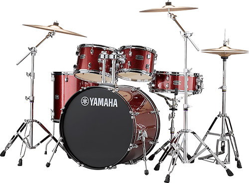 Rydeen Standard 22'' Burgundy Glitter + Hardware + Cymbales Yamaha