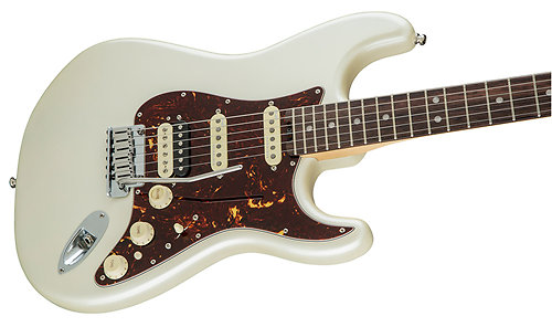 American Elite Stratocaster Shawbucker ébène Olympic Pearl Fender