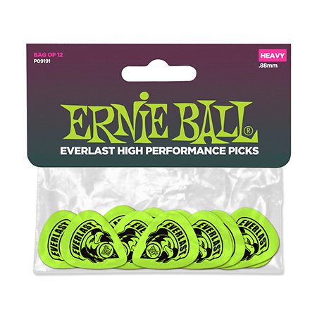Ernie Ball Médiators Everlast Heavy 12 pièces