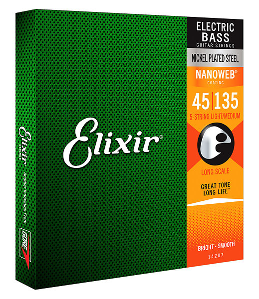 Elixir 14207 Nanoweb 45/135 Bass Light Medium 5-String
