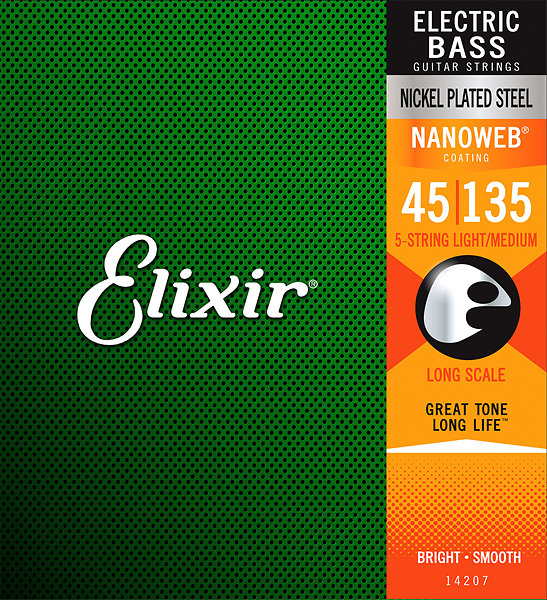 14207 Nanoweb 45/135 Bass Light Medium 5-String Elixir