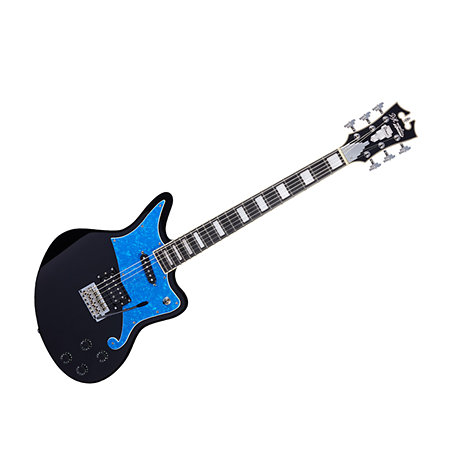 D'Angelico Premier Bedford Black Blue Pickguard + housse