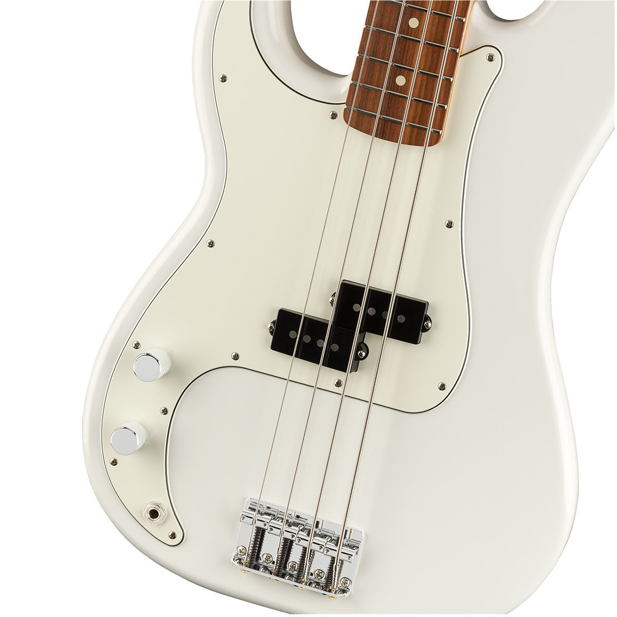 Fender Player Precision Bass Lh Pf Polar White Basse Gaucher 5953