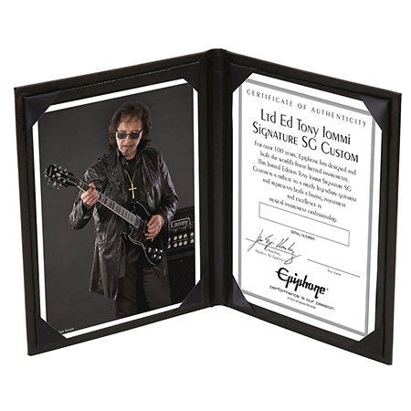 SG Custom Tony Iommi signature Ltd Ed Ebony Left Handed Epiphone