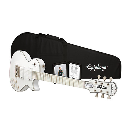 Ltd Ed Matt Heafy Snofall Les Paul Custom Alpine White housse Epiphone