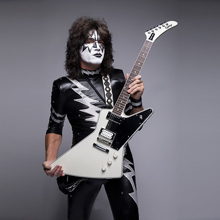 Ltd Ed Tommy Thayer White Lightning Explorer Metallic White  + étui Epiphone