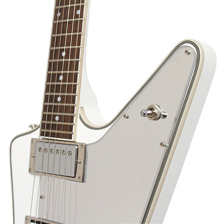 Ltd Ed Tommy Thayer White Lightning Explorer Metallic White  + étui Epiphone