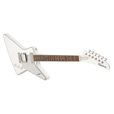 Ltd Ed Tommy Thayer White Lightning Explorer Metallic White + étui :  Guitare Signature Epiphone 