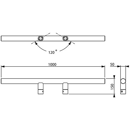 ASD HTX Barre totem pour structure triangulaire 290mm