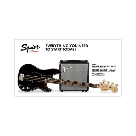 Affinity Series Precision Bass PJ Pack Black Squier by FENDER