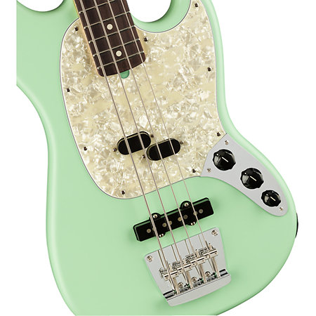 American Performer Mustang Bass Satin Surf Green Fender