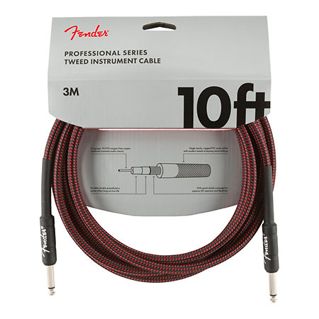 Fender Professional Series Instrument Cable 3m Red Tweed