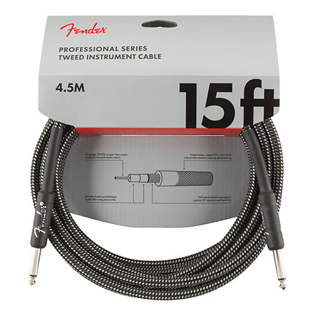 Fender Professional Series Instrument Cable, 4,5m, Gray Tweed