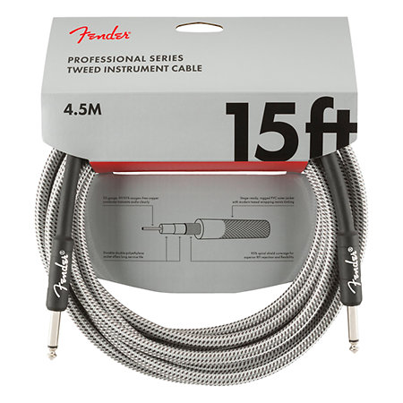 Professional Series Instrument Cable 4.5m White Tweed Fender