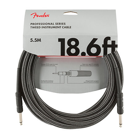 Fender Professional Series Instrument Cable, 5,5m, Gray Tweed