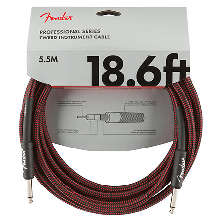 Fender Professional Series Instrument Cable, 5,5m, Red Tweed