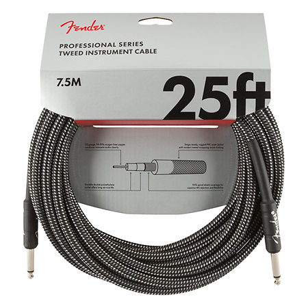 Fender Professional Series Instrument Cable, 7,5m, Gray Tweed