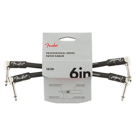 Fender Professional Series Instrument Cable, 15cm, Black (Lot de 2)