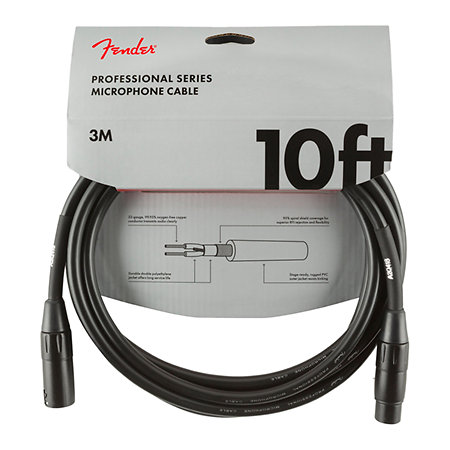 Fender Professional Series Microphone Cable, 3m, Black