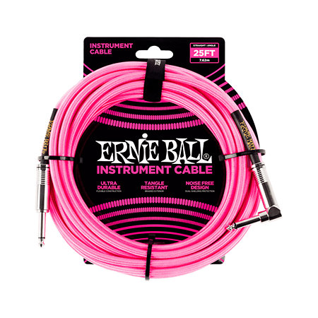 Ernie Ball 6065 Jack jack coudé 7 62 m rose fluo
