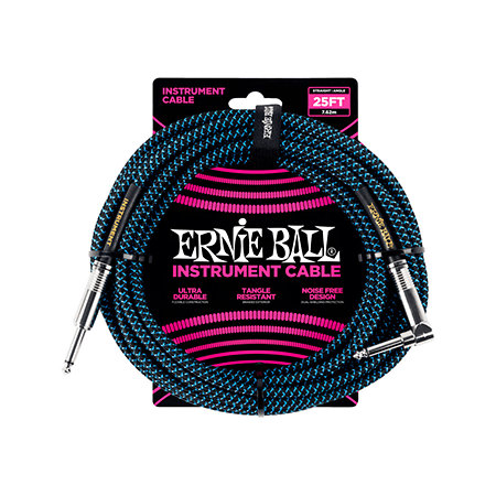 Ernie Ball 6060 Jack jack coudé 7 62m noir et bleu
