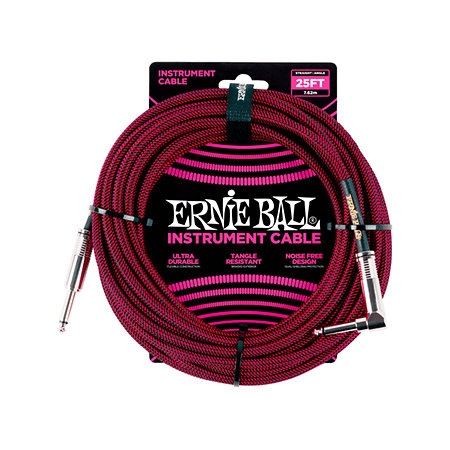 Ernie Ball 6062 Jack jack coudé 7 62m noir et rouge