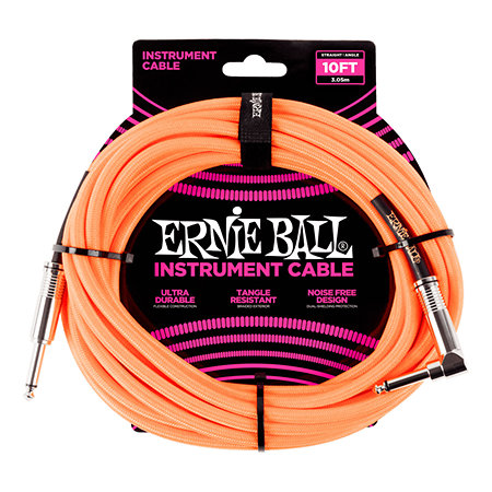 Ernie Ball 6079 Jack-Jack coudé 3 M Orange fluo