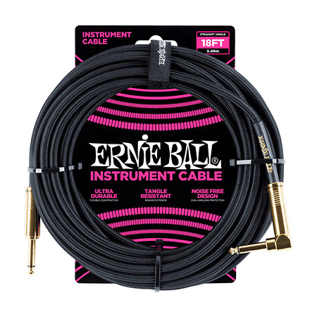 Ernie Ball 6086 Jack-Jack coudé 5 5 M noir
