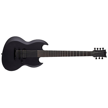 LTD VIPER 7 Baritone Black Metal Black Satin + étui