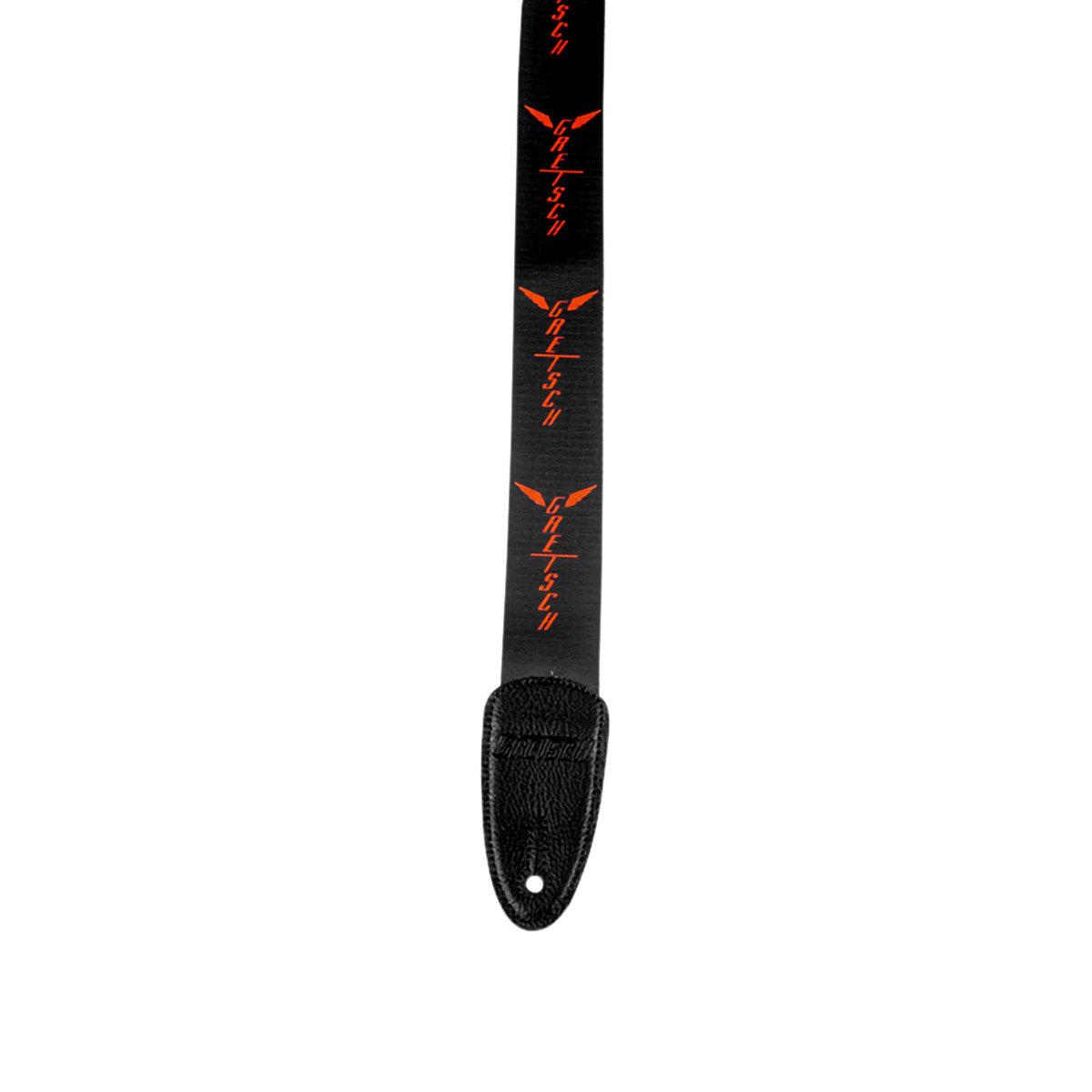 Sangle Gretsch Wings Orange/Gris - Polyéthylène Avec Embouts Cuir Logo - Pour Guitare