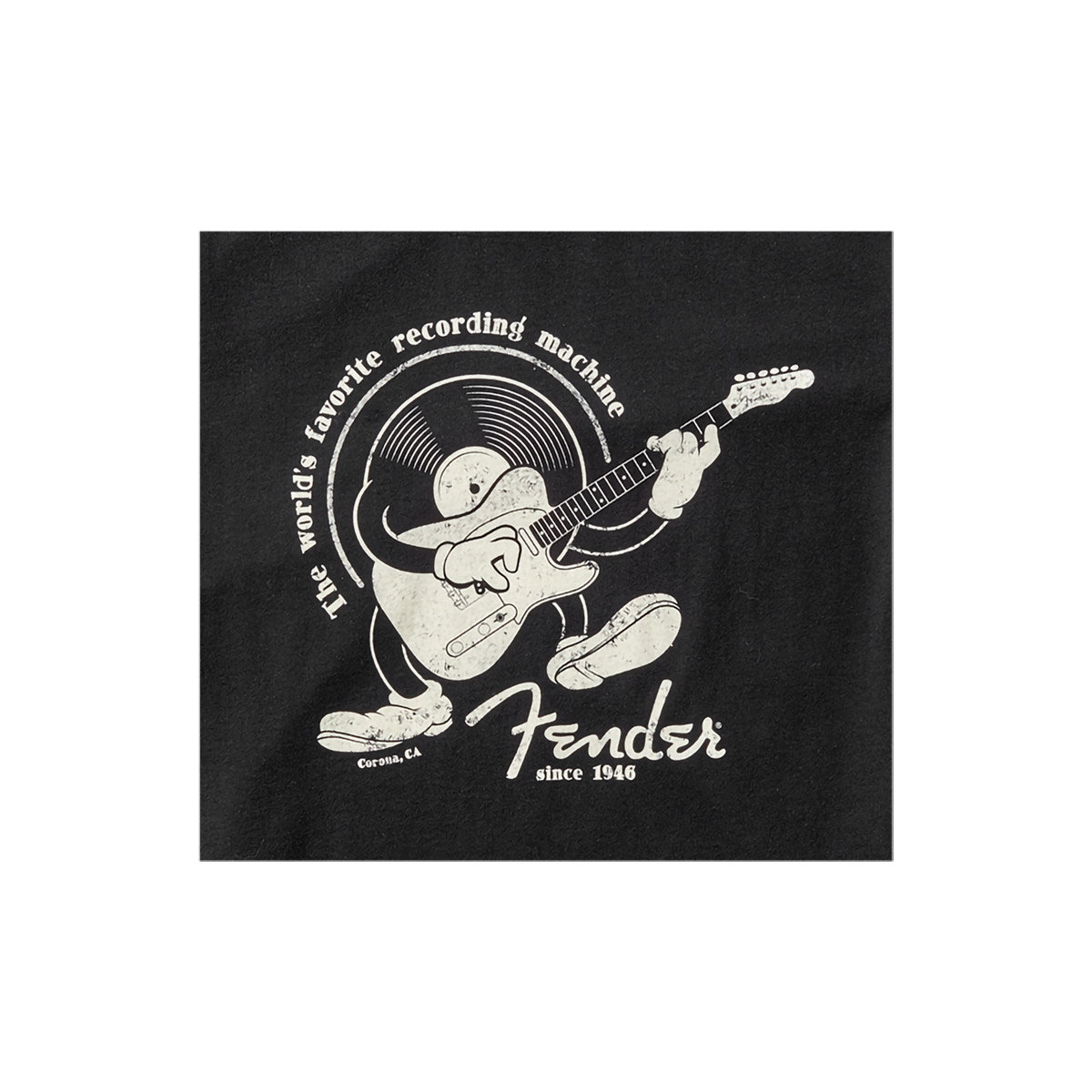 T-Shirt Fender Noir Taille L - Neuf Sans Étiquettes, Style Basique, Marque Musicale