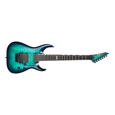 ESP E-II Horizon FR-7 Black Turquoise Burst + étui