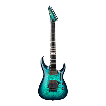 E-II Horizon FR-7 Black Turquoise Burst + étui ESP