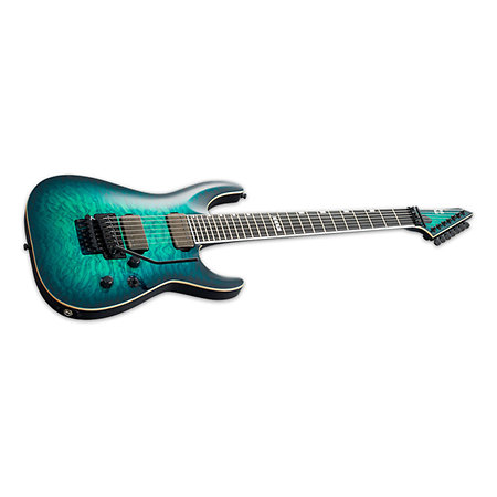 E-II Horizon FR-7 Black Turquoise Burst + étui ESP