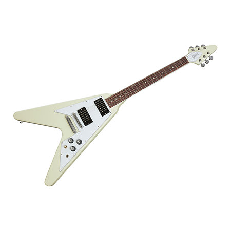 Guitare électrique classique blanche d'occasion Gibson Flying v '67  réédition