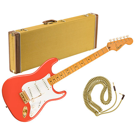 Squier by FENDER FSR Classic Vibe 50s Stratocaster Fiesta Red Deluxe Tweed Bundle
