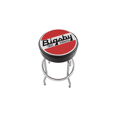 Bigsby Round Logo Barstool Black Red and White 30" Bigsby
