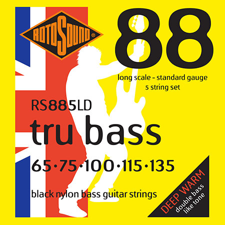RS885LD Tru Bass 88 Black Nylon Flatwound 65/135 Rotosound