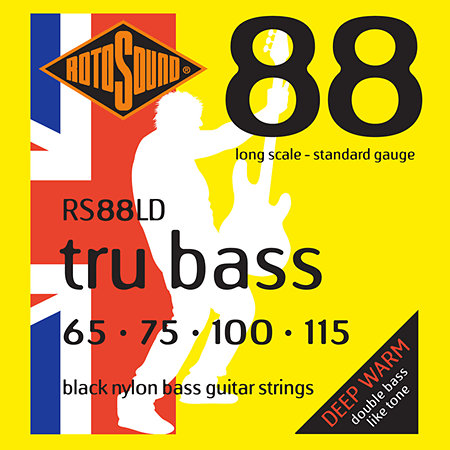 Rotosound RS88LD Tru Bass 88 Black Nylon FlatWound 65/115