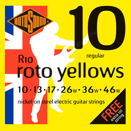 R10 Roto Yellows Nickel Regular 10/46 Rotosound