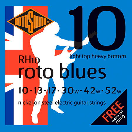 RH10 Roto Blues Nickel Light Top/Heavy Bottom 10/52 Rotosound