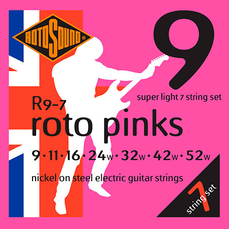 Rotosound R9-7 Roto Pinks Nickel Super Light 7 Cordes 9/52