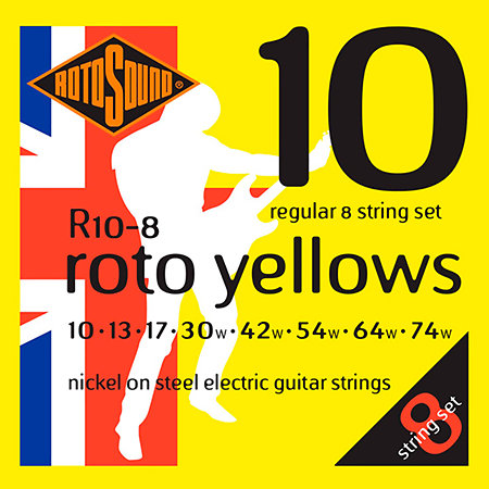 R10-8 Roto Yellows Nickel 8 Cordes 10/74 Rotosound
