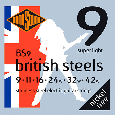 Rotosound BS9 British Stainless Steel Super Light 9/42