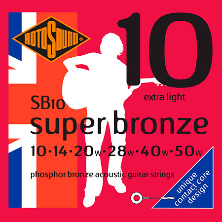 Rotosound SB10 Super Bronze Phosphor Bronze Extra Light 10/50