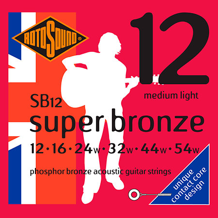Rotosound SB12 Super Bronze Phosphor Bronze Medium Light 12/54