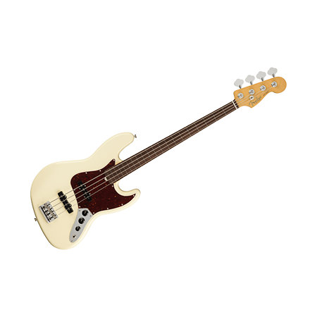 American Professional II Jazz Bass Fretless RW Olympic White Fender