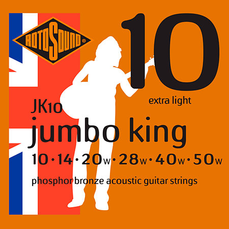 Rotosound JK10 Jumbo King Phosphor Bronze Extra Light 10/50