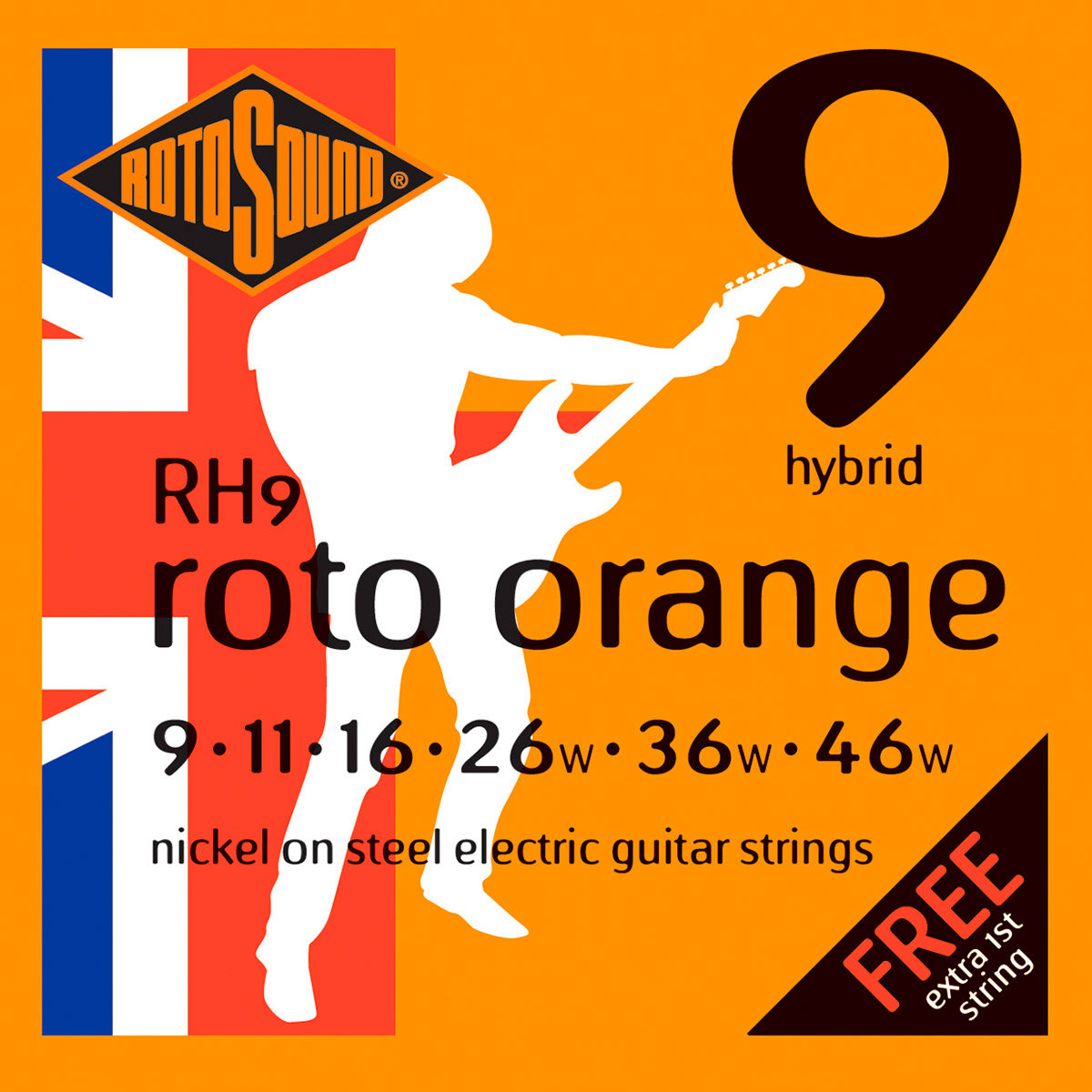 Rotosound RH-9 Roto Orange Hybrid 009-046 Cordes pour guitare /électrique