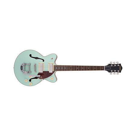 Gretsch Guitars G2655T-P90 Streamliner Jr Double-Cut P90 Bigsby Two-Tone Mint Metallic and Vintage Mahogany Stain